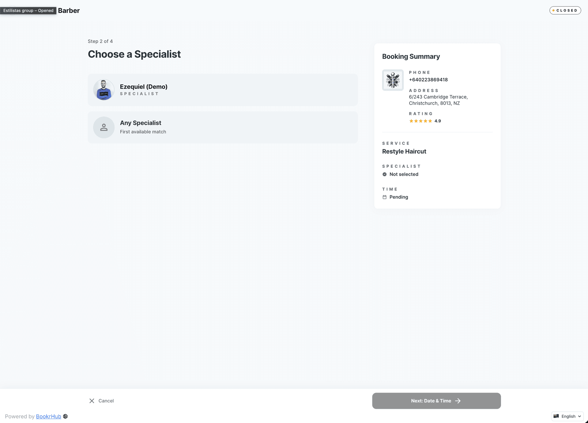 Step 2 - Worker selection