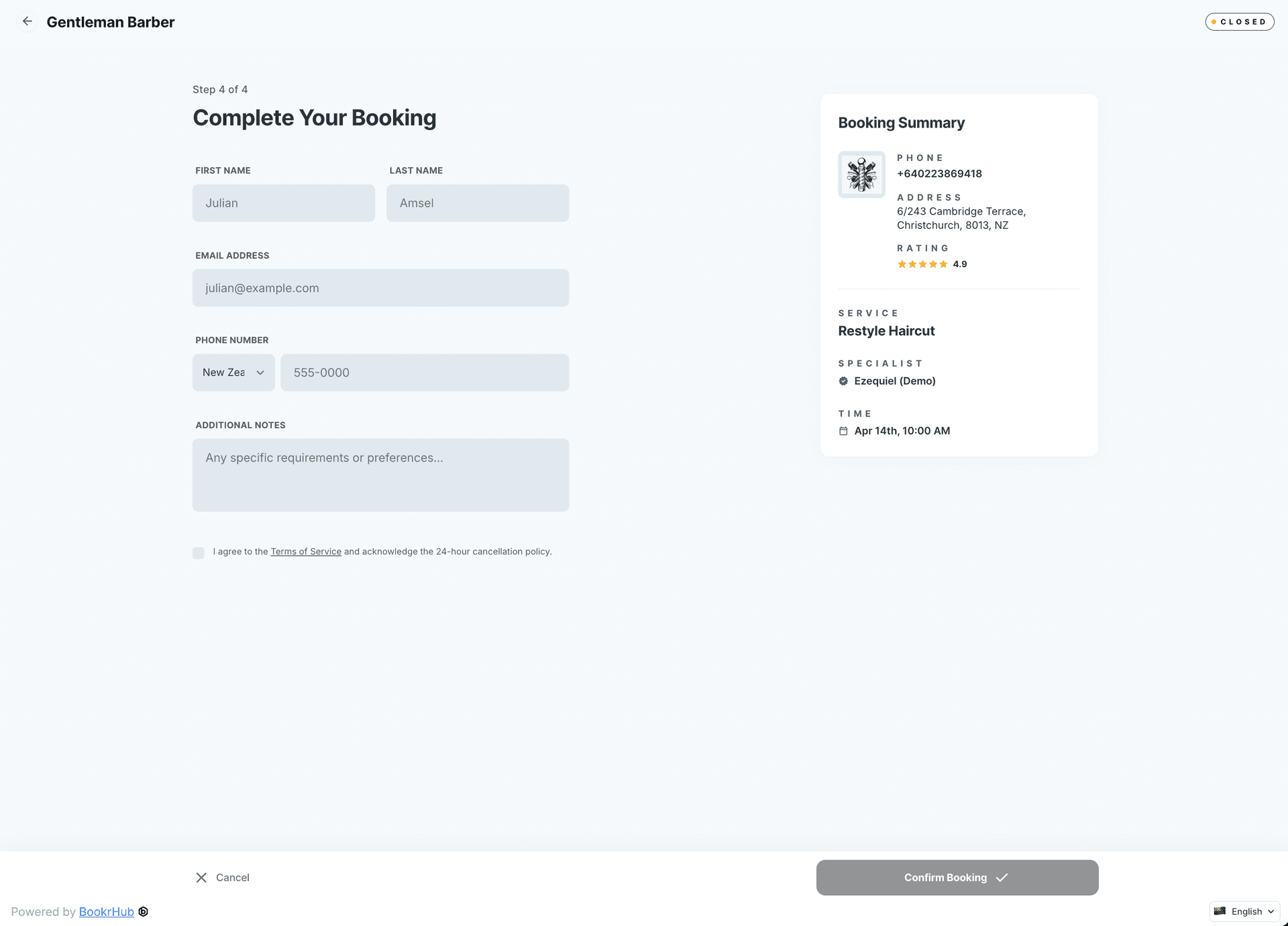 Step 4 - Customer details
